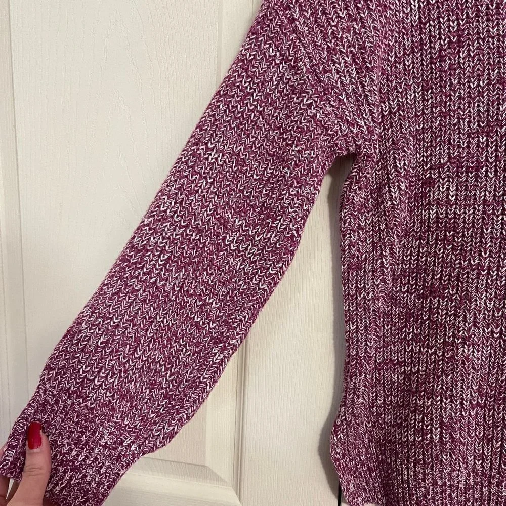 Cupcakes and Cashmere Women's NWT Pink Chunky Knit Balloon Mock Sweater Medium